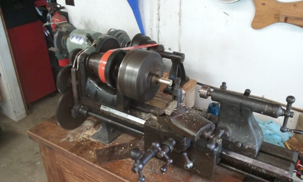 My great-grandfather's lathe that I restored to working order.